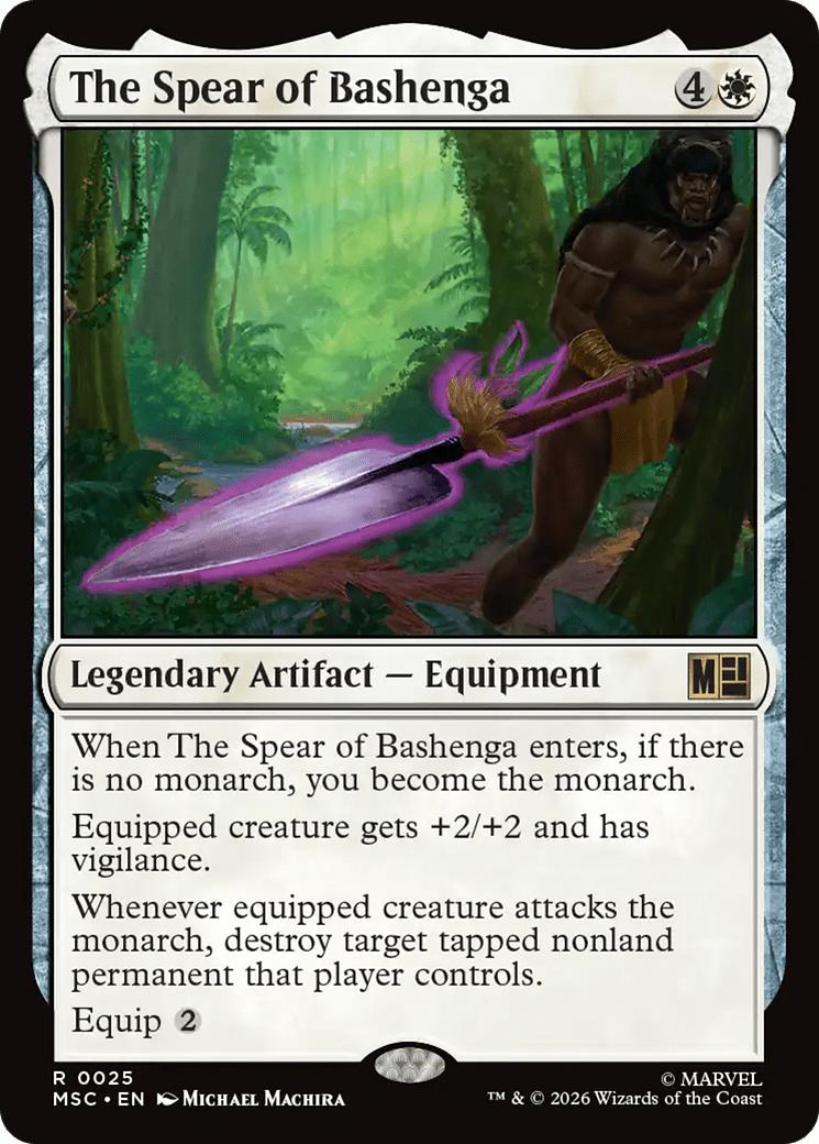 The Spear of Bashenga (Surge Foil) [Marvel Super Heroes Commander] MTG Single Magic: The Gathering  | Multizone: Comics And Games