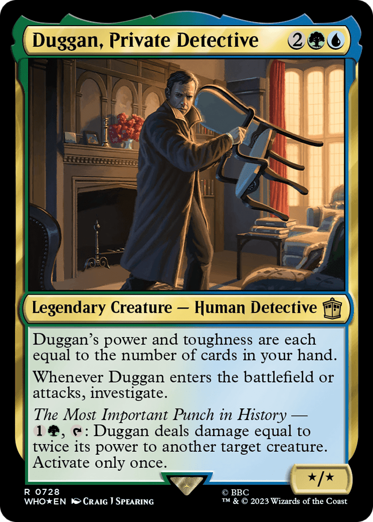 Duggan, Private Detective (Surge Foil) [Doctor Who] MTG Single Magic: The Gathering  | Multizone: Comics And Games
