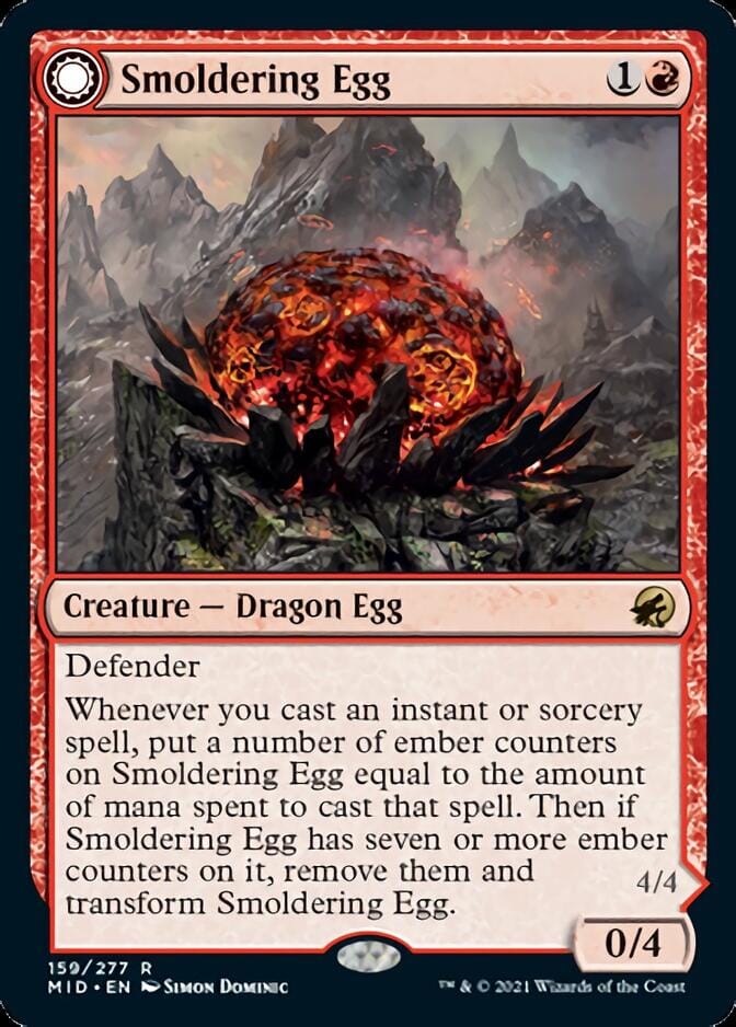 Smoldering Egg // Ashmouth Dragon [Innistrad: Midnight Hunt] MTG Single Magic: The Gathering  | Multizone: Comics And Games