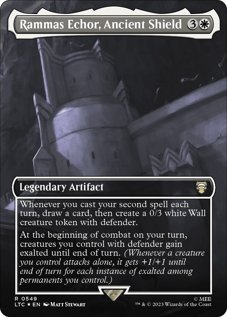 Rammas Echor, Ancient Shield (Borderless) (Surge Foil) [The Lord of the Rings: Tales of Middle-Earth Commander] MTG Single Magic: The Gathering  | Multizone: Comics And Games
