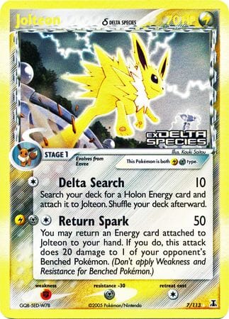 Jolteon (7/113) (Delta Species) (Stamped) [EX: Delta Species] Pokemon Single Pokémon  | Multizone: Comics And Games