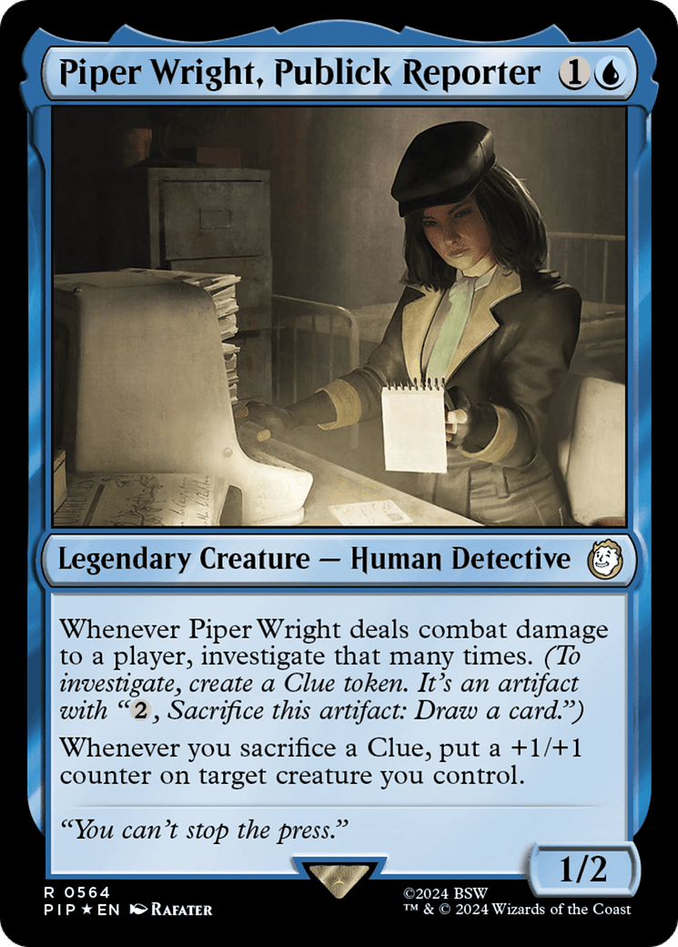 Piper Wright, Publick Reporter (Surge Foil) [Fallout] MTG Single Magic: The Gathering  | Multizone: Comics And Games