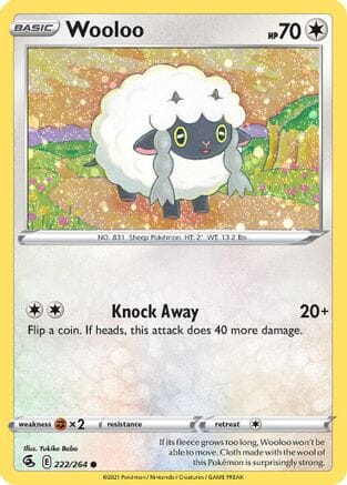 Wooloo (222/264) (Cosmos Holo) [Sword & Shield: Fusion Strike] Pokemon Single Pokémon  | Multizone: Comics And Games