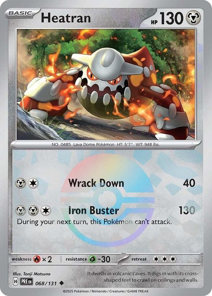 Heatran (068/131) (Poke Ball Pattern) [Scarlet & Violet: Prismatic Evolutions] Pokemon Single Pokémon  | Multizone: Comics And Games
