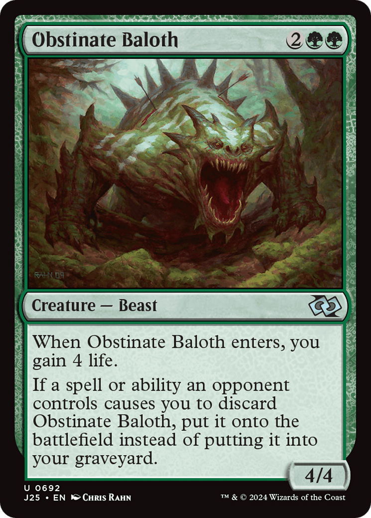 Obstinate Baloth [Foundations Jumpstart] MTG Single Magic: The Gathering  | Multizone: Comics And Games