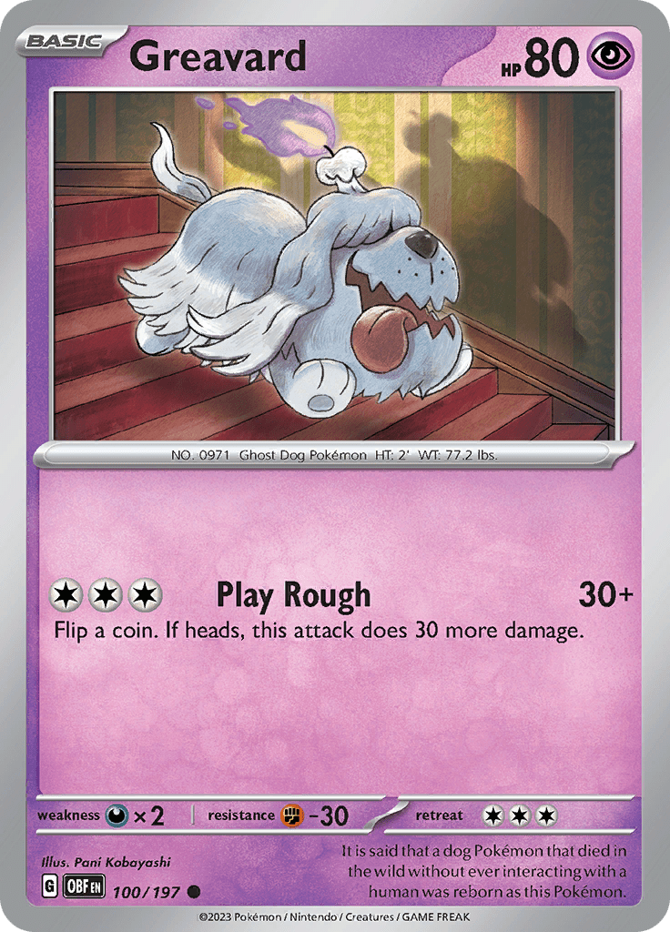 Greavard (100/197) [Scarlet & Violet: Obsidian Flames] Pokemon Single Pokémon  | Multizone: Comics And Games