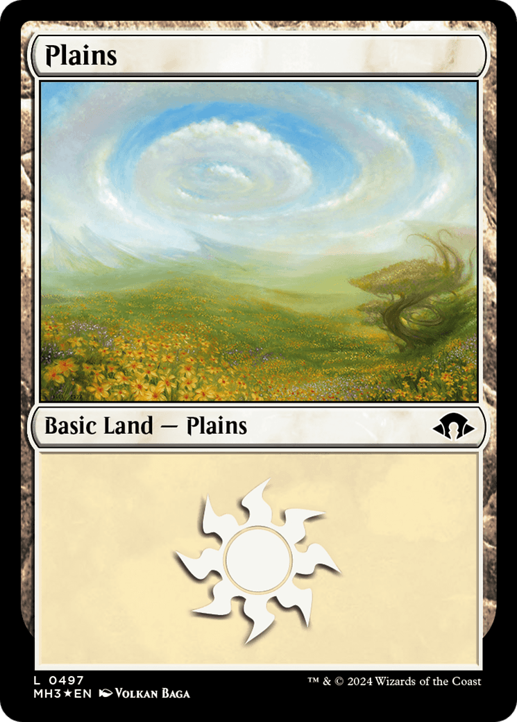 Plains (0497) (Ripple Foil) [Modern Horizons 3] MTG Single Magic: The Gathering  | Multizone: Comics And Games
