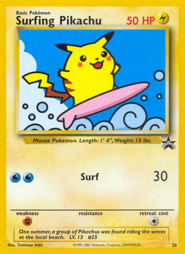 Surfing Pikachu (28) [Wizards of the Coast: Black Star Promos] Pokemon Single Pokémon  | Multizone: Comics And Games