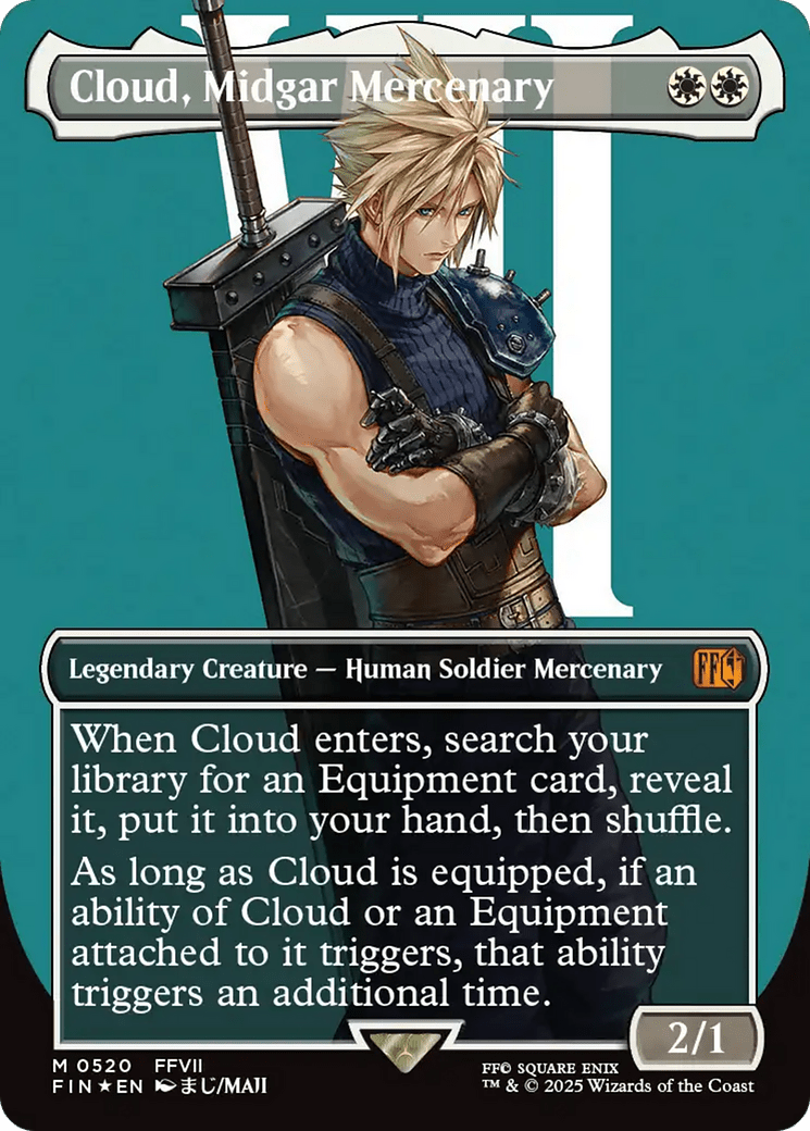 Cloud, Midgar Mercenary (Borderless) (Surge Foil) [FINAL FANTASY] MTG Single Magic: The Gathering  | Multizone: Comics And Games