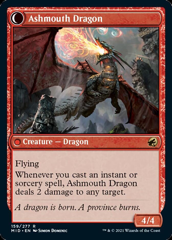 Smoldering Egg // Ashmouth Dragon [Innistrad: Midnight Hunt] MTG Single Magic: The Gathering  | Multizone: Comics And Games