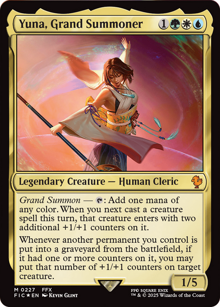 Yuna, Grand Summoner (Surge Foil) [FINAL FANTASY Commander] MTG Single Magic: The Gathering  | Multizone: Comics And Games