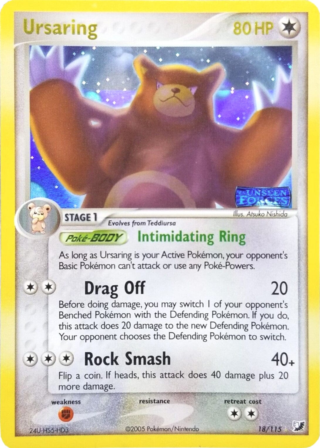 Ursaring (18/115) (Stamped) [EX: Unseen Forces] Pokemon Single Pokémon  | Multizone: Comics And Games