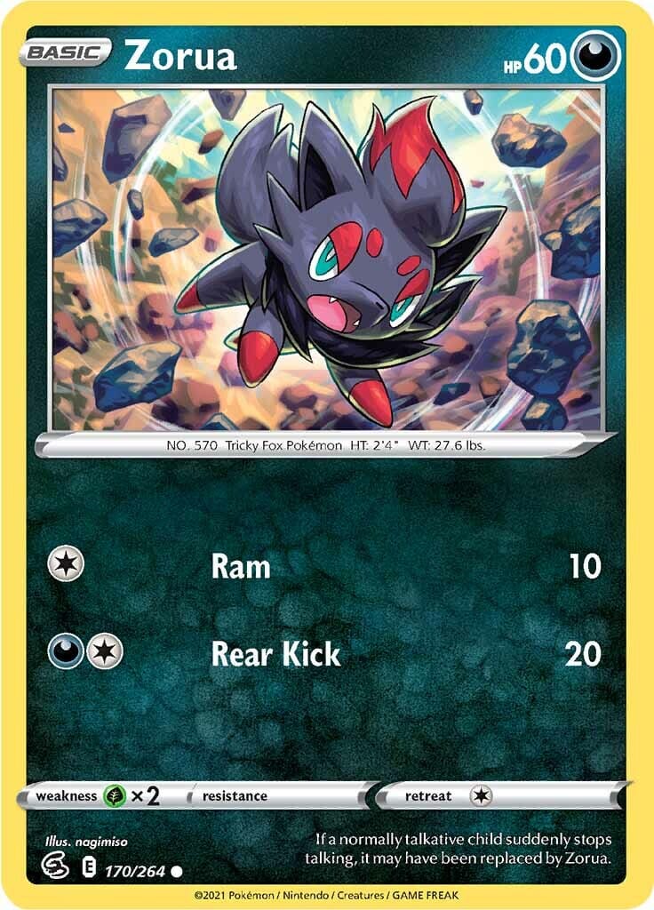 Zorua (170/264) [Sword & Shield: Fusion Strike] Pokemon Single Pokémon  | Multizone: Comics And Games