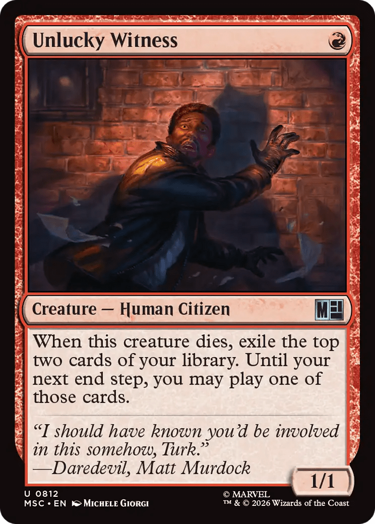 Unlucky Witness [Marvel Super Heroes Commander] MTG Single Magic: The Gathering  | Multizone: Comics And Games