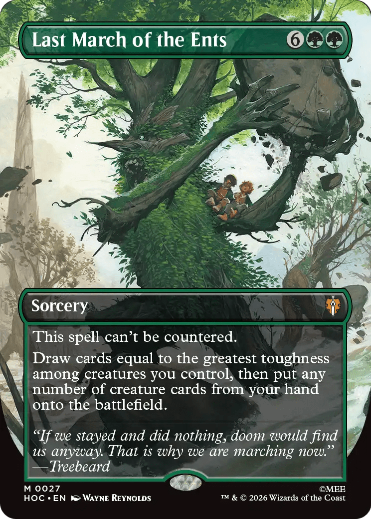 Last March of the Ents (Borderless) [The Hobbit: Eternal-Legal] MTG Single Magic: The Gathering  | Multizone: Comics And Games