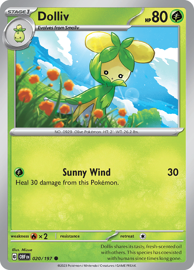 Dolliv (020/197) [Scarlet & Violet: Obsidian Flames] Pokemon Single Pokémon  | Multizone: Comics And Games
