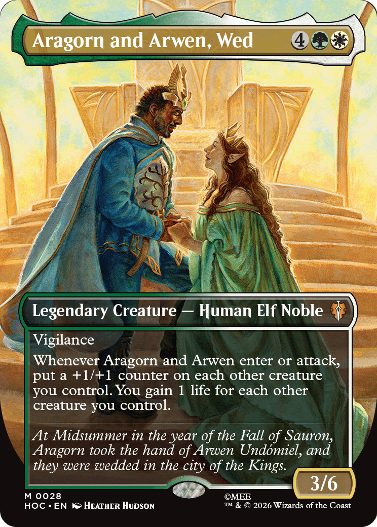 Aragorn and Arwen, Wed (Borderless) [The Hobbit] MTG Single Magic: The Gathering  | Multizone: Comics And Games