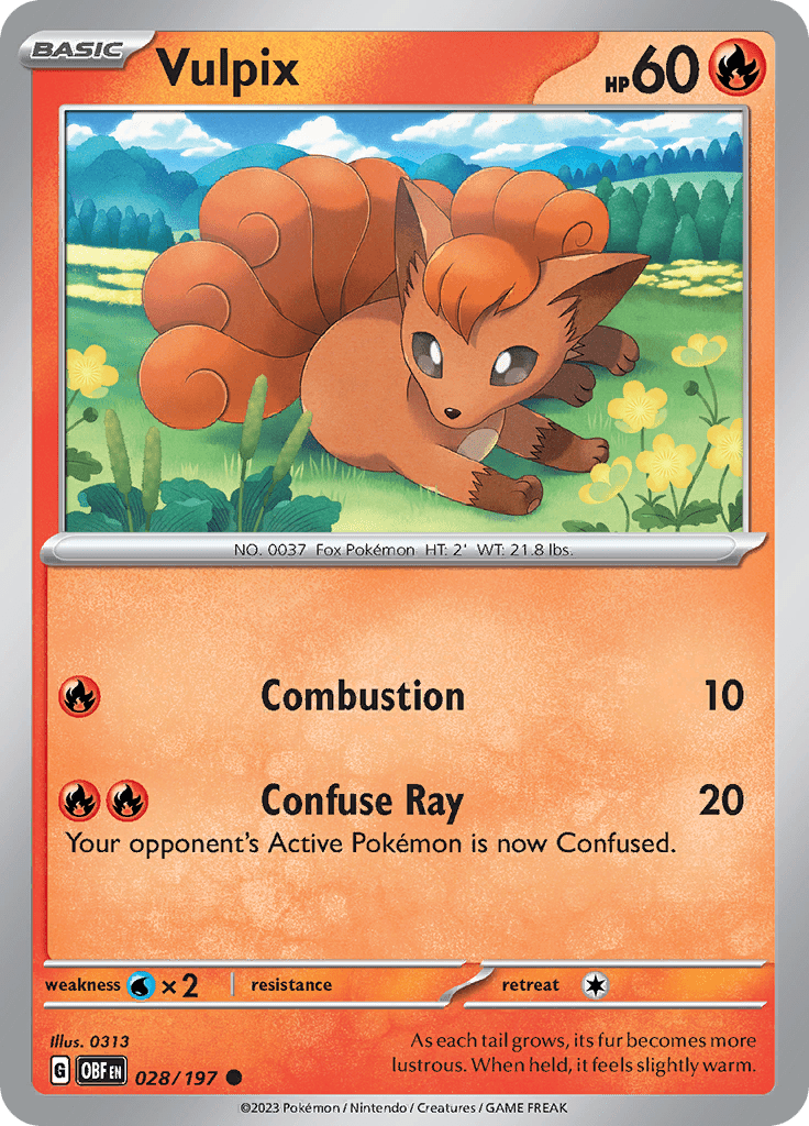 Vulpix (028/197) [Scarlet & Violet: Obsidian Flames] Pokemon Single Pokémon  | Multizone: Comics And Games