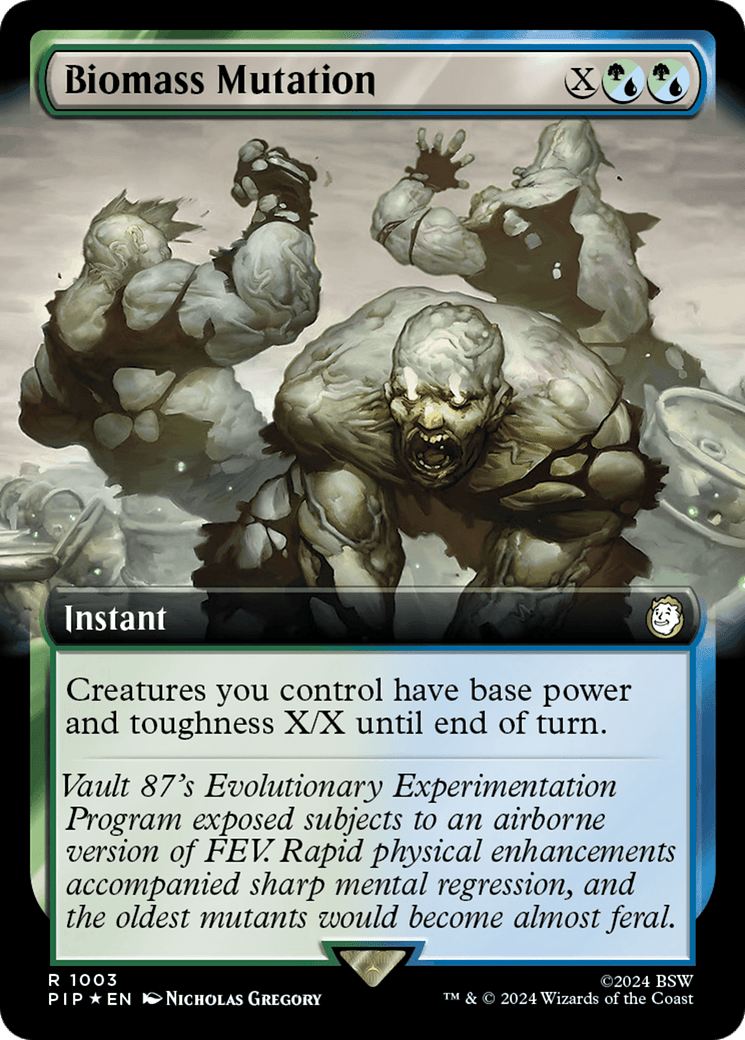 Biomass Mutation (Extended Art) (Surge Foil) [Fallout] MTG Single Magic: The Gathering  | Multizone: Comics And Games