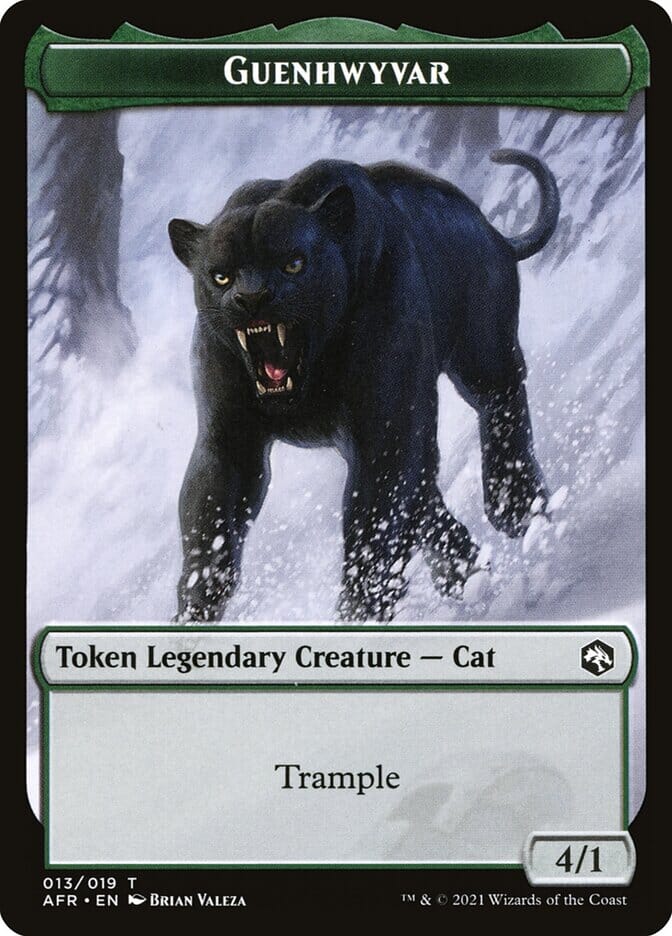 Spider // Guenhwyvar Double-Sided Token [Dungeons & Dragons: Adventures in the Forgotten Realms Tokens] MTG Single Magic: The Gathering  | Multizone: Comics And Games