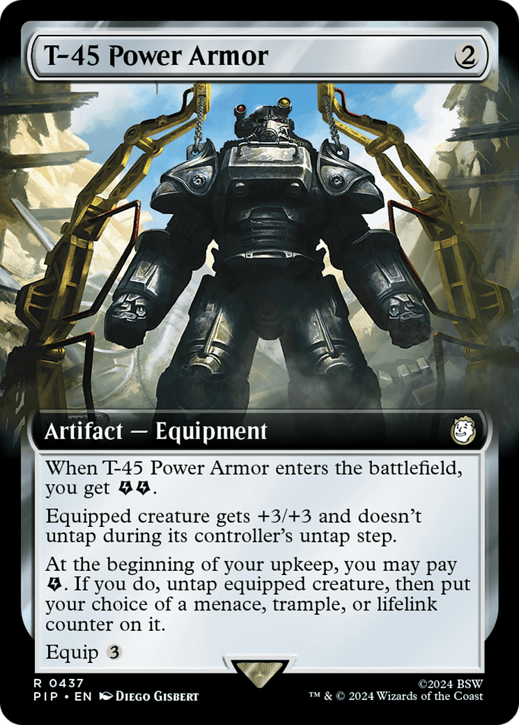 T-45 Power Armor (Extended Art) [Fallout] MTG Single Magic: The Gathering  | Multizone: Comics And Games
