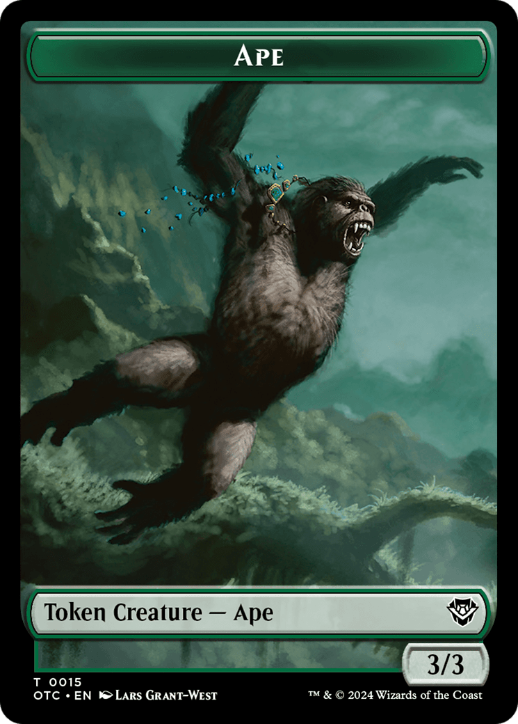 Ape // Shark Double-Sided Token [Outlaws of Thunder Junction Commander Tokens] MTG Single Magic: The Gathering  | Multizone: Comics And Games