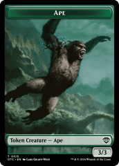 Ape // Shark Double-Sided Token [Outlaws of Thunder Junction Commander Tokens] MTG Single Magic: The Gathering  | Multizone: Comics And Games
