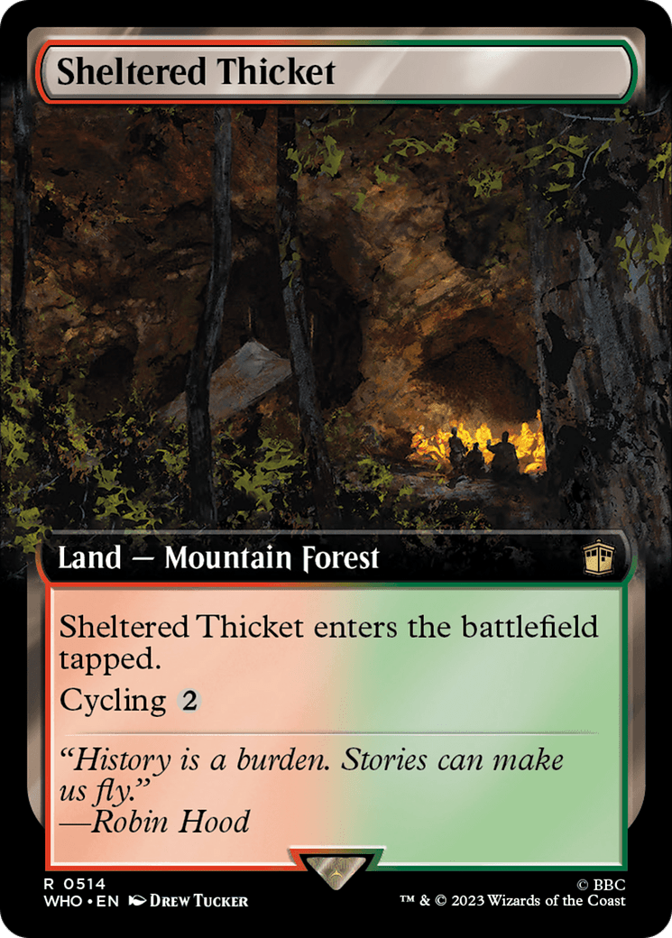 Sheltered Thicket (Extended Art) [Doctor Who] MTG Single Magic: The Gathering  | Multizone: Comics And Games