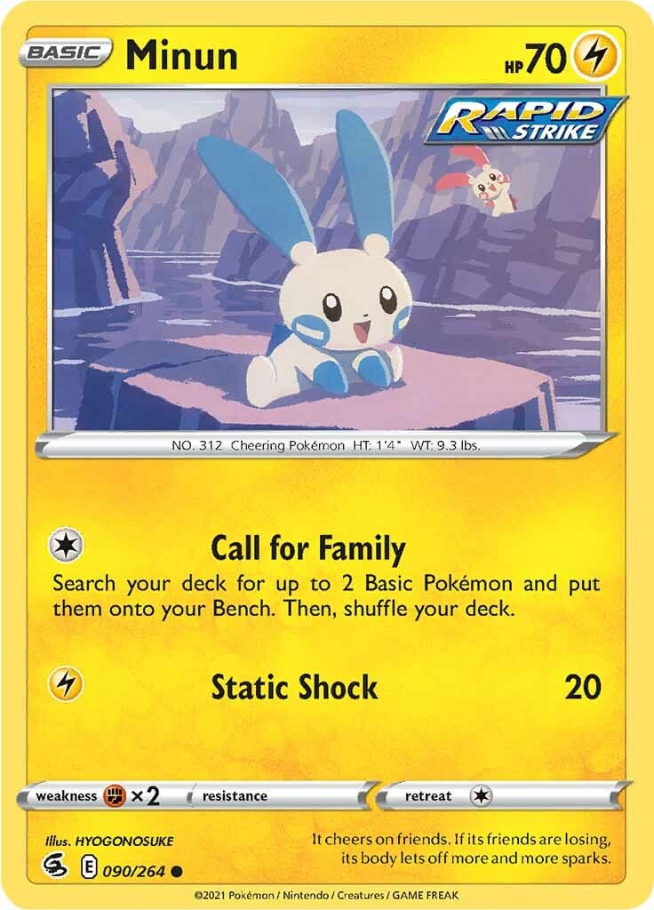 Minun (090/264) [Sword & Shield: Fusion Strike] Pokemon Single Pokémon  | Multizone: Comics And Games