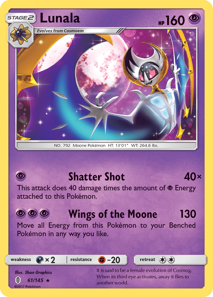 Lunala (61/145) [Sun & Moon: Guardians Rising] Pokemon Single Pokémon  | Multizone: Comics And Games