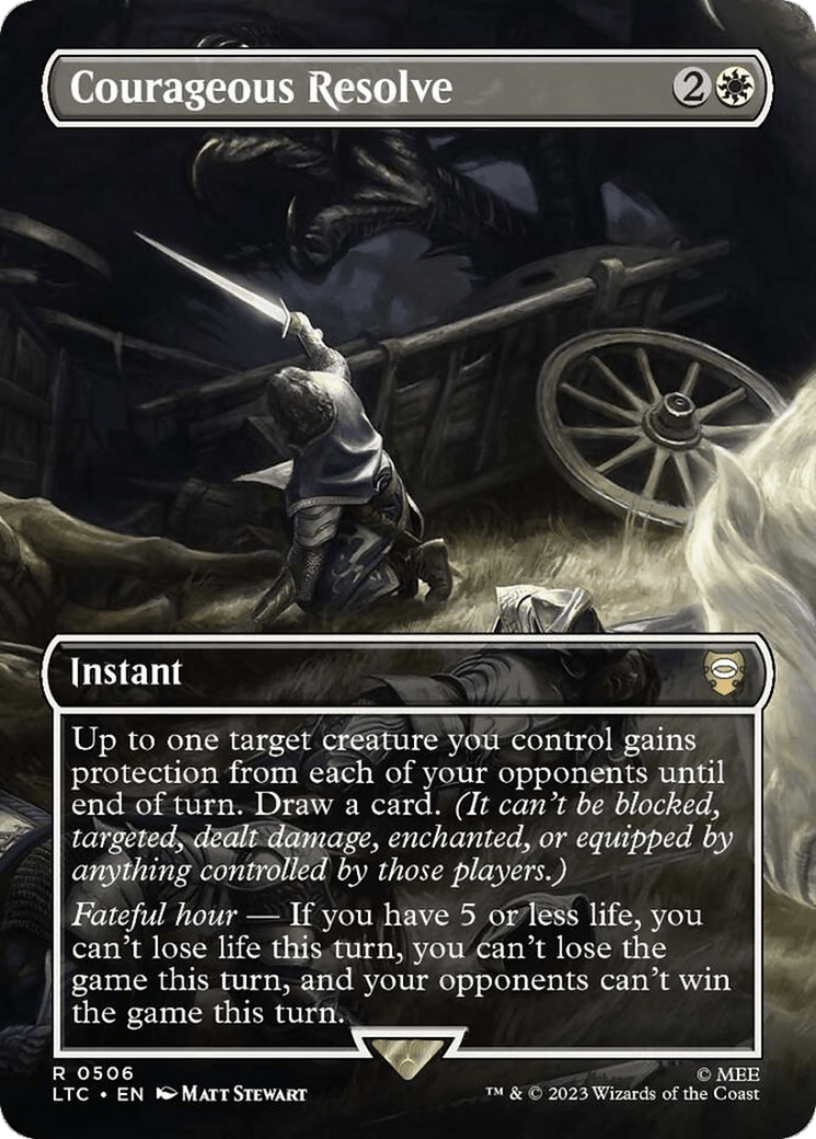 Courageous Resolve (Borderless) [The Lord of the Rings: Tales of Middle-Earth Commander] MTG Single Magic: The Gathering  | Multizone: Comics And Games