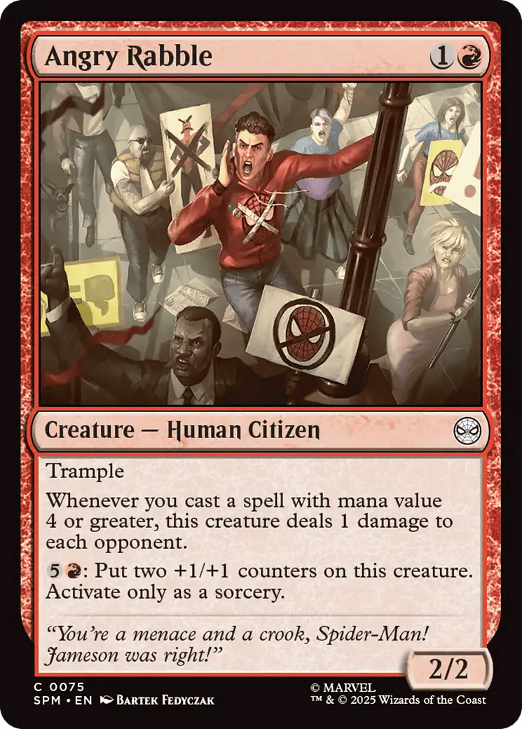 Angry Rabble [Marvel's Spider-Man] MTG Single Magic: The Gathering  | Multizone: Comics And Games