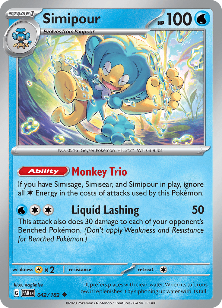 Simipour (042/182) [Scarlet & Violet: Paradox Rift] Pokemon Single Pokémon  | Multizone: Comics And Games