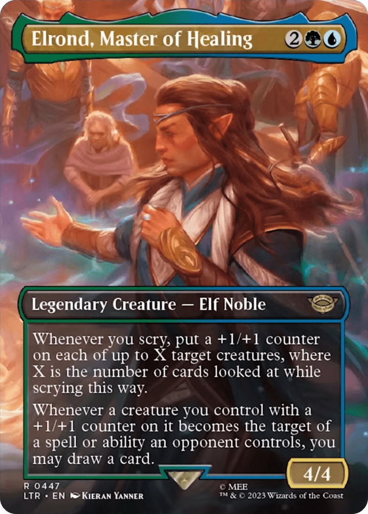Elrond, Master of Healing (Borderless Alternate Art) [The Lord of the Rings: Tales of Middle-Earth] MTG Single Magic: The Gathering  | Multizone: Comics And Games