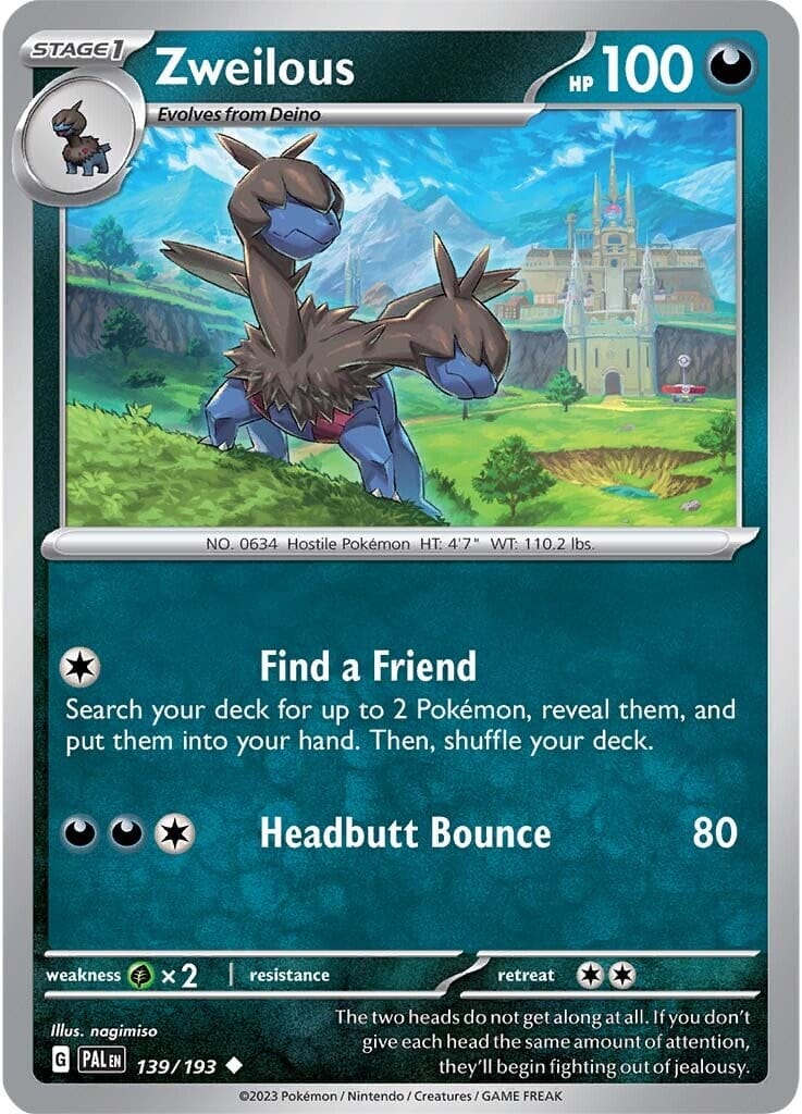 Zweilous (139/193) [Scarlet & Violet: Paldea Evolved] Pokemon Single Pokémon  | Multizone: Comics And Games