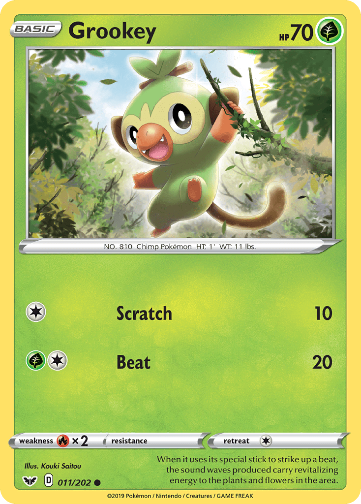 Grookey (011/202) [Sword & Shield: Base Set] Pokemon Single Pokémon  | Multizone: Comics And Games
