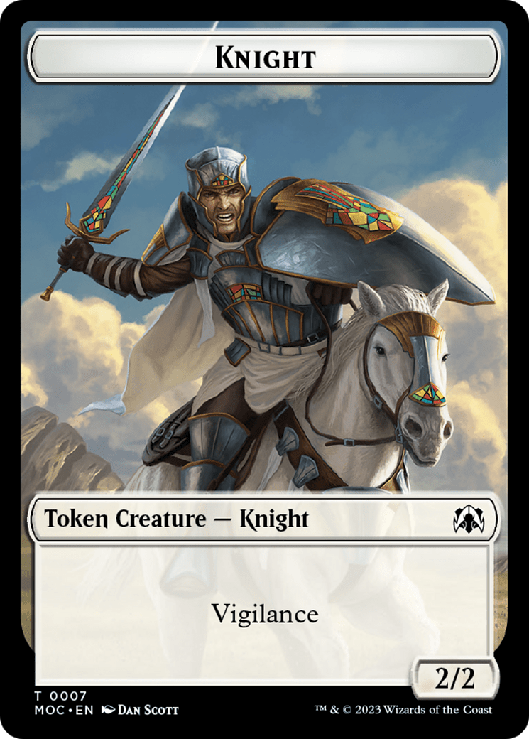 Knight (7) // Spirit (14) Double-Sided Token [March of the Machine Commander Tokens] MTG Single Magic: The Gathering  | Multizone: Comics And Games