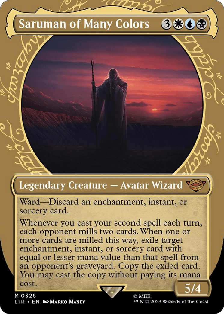 Saruman of Many Colors (Showcase Ring Frame) [The Lord of the Rings: Tales of Middle-Earth] MTG Single Magic: The Gathering  | Multizone: Comics And Games