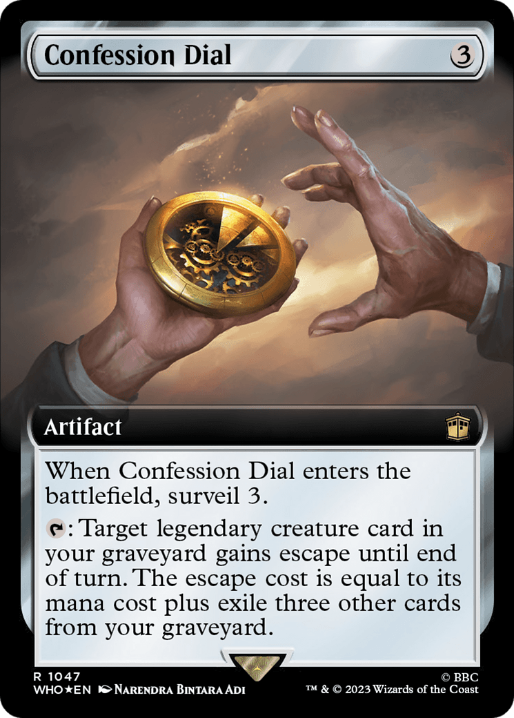 Confession Dial (Extended Art) (Surge Foil) [Doctor Who] MTG Single Magic: The Gathering  | Multizone: Comics And Games