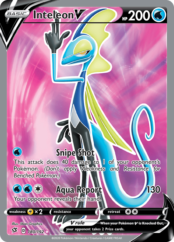 Inteleon V (180/192) [Sword & Shield: Rebel Clash] Pokemon Single Pokémon  | Multizone: Comics And Games