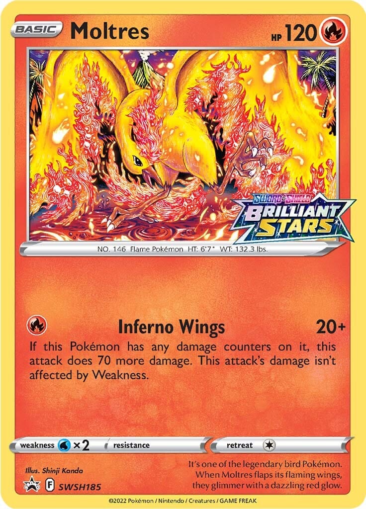Moltres (SWSH185) (Prerelease Promo) [Sword & Shield: Black Star Promos] Pokemon Single Pokémon  | Multizone: Comics And Games