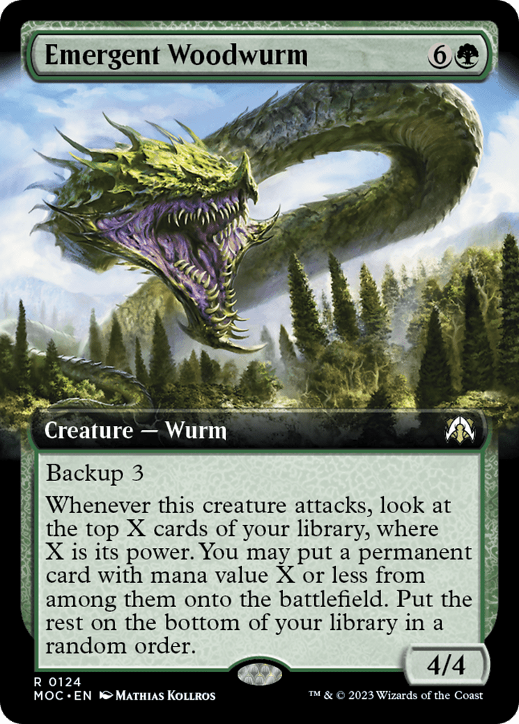 Emergent Woodwurm (Extended Art) [March of the Machine Commander] MTG Single Magic: The Gathering  | Multizone: Comics And Games