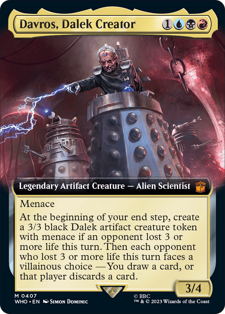 Davros, Dalek Creator (Extended Art) [Doctor Who] MTG Single Magic: The Gathering  | Multizone: Comics And Games