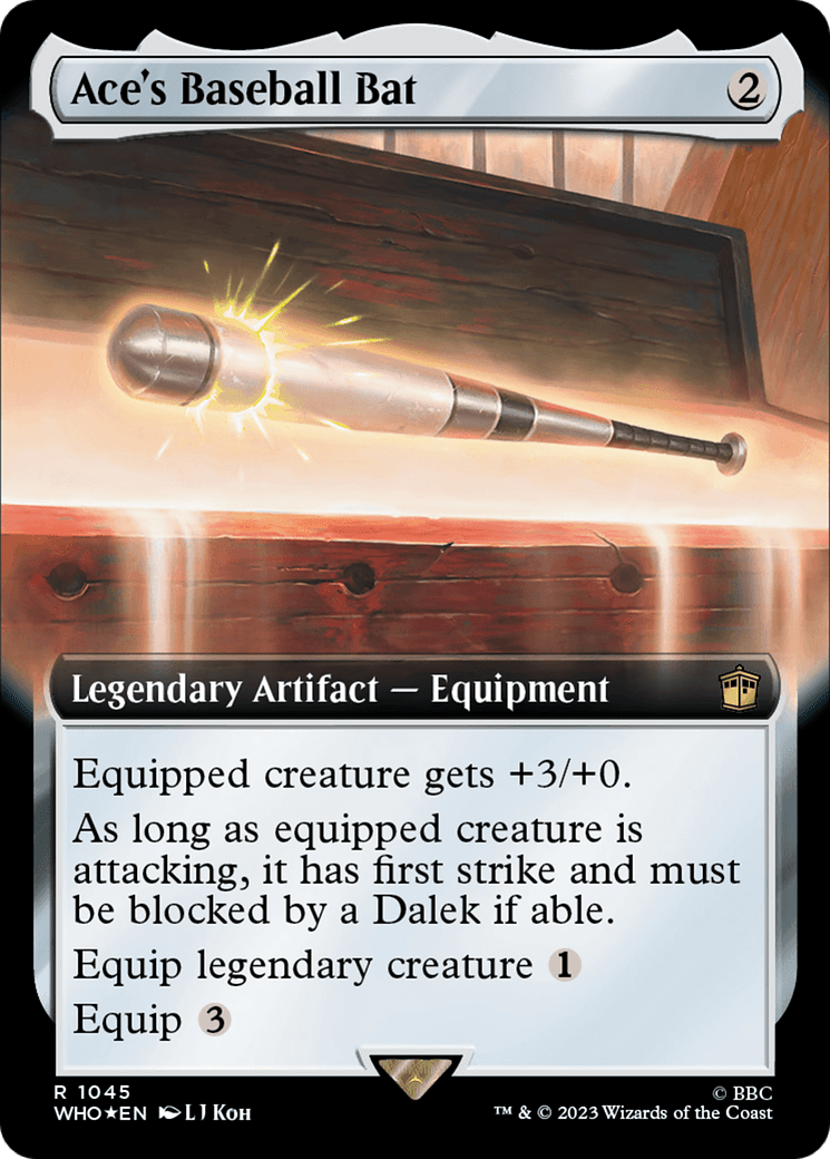 Ace's Baseball Bat (Extended Art) (Surge Foil) [Doctor Who] MTG Single Magic: The Gathering  | Multizone: Comics And Games