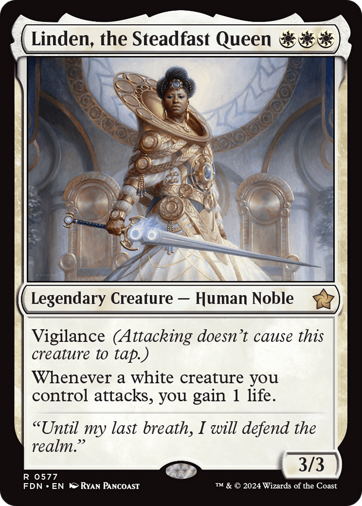 Linden, the Steadfast Queen [Foundations] MTG Single Magic: The Gathering  | Multizone: Comics And Games