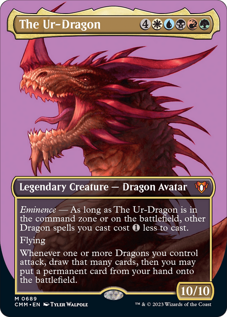 The Ur-Dragon (Borderless Profile) [Commander Masters] MTG Single Magic: The Gathering  | Multizone: Comics And Games