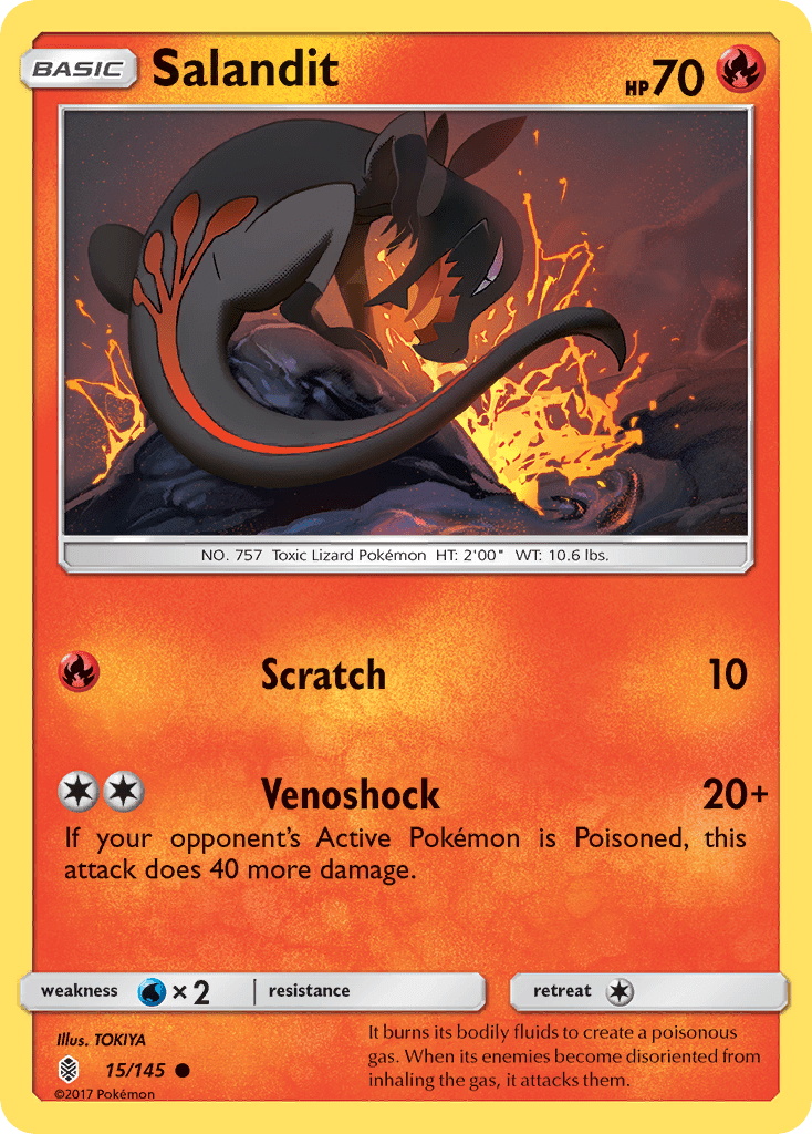 Salandit (15/145) [Sun & Moon: Guardians Rising] Pokemon Single Pokémon  | Multizone: Comics And Games