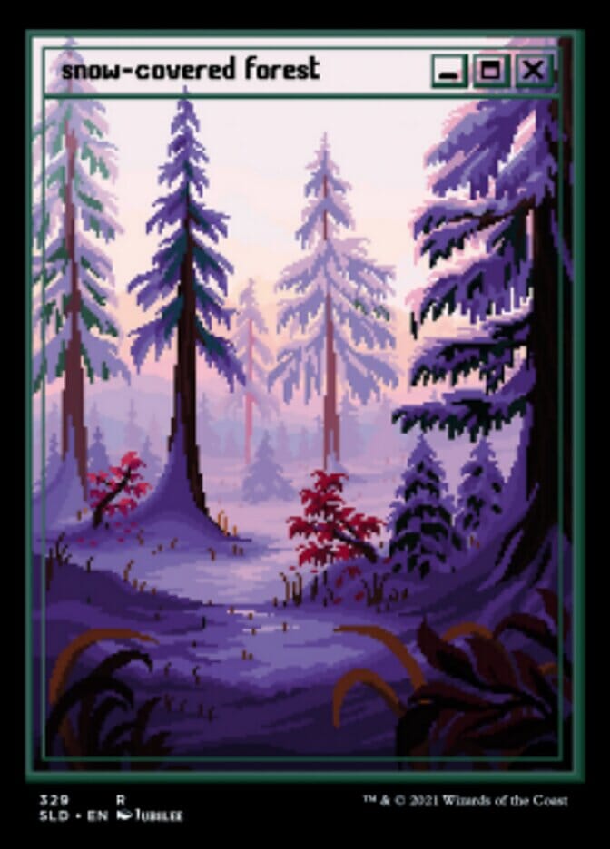 Snow-Covered Forest (329) [Secret Lair Drop Series] MTG Single Magic: The Gathering  | Multizone: Comics And Games