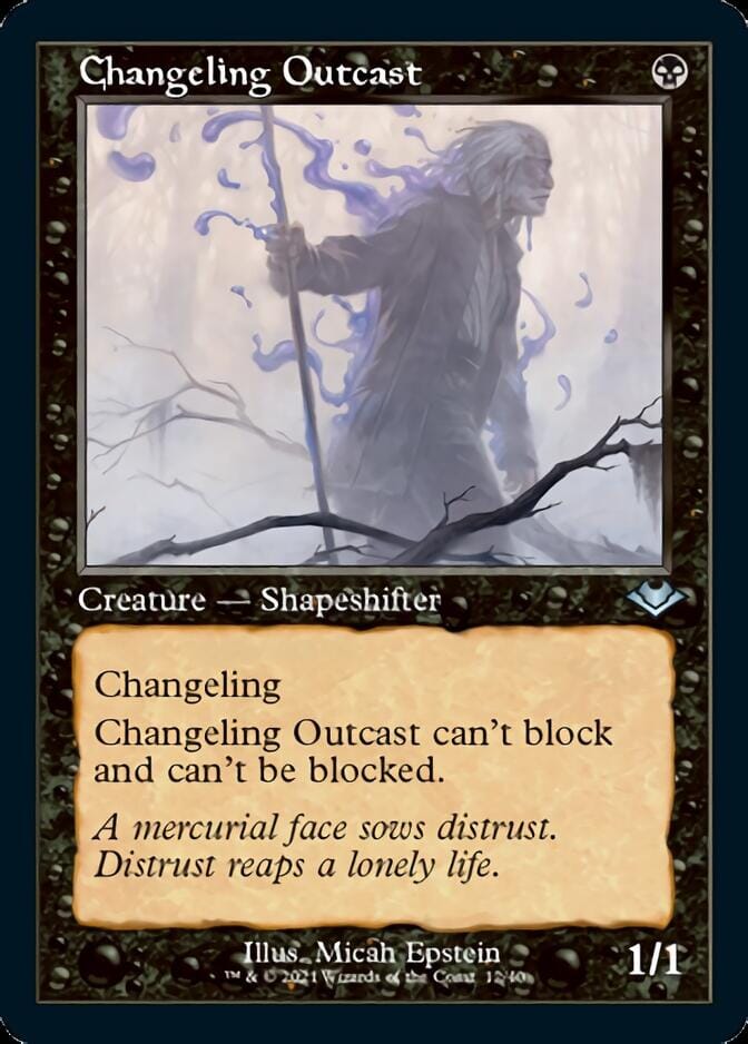 Changeling Outcast (Retro Foil Etched) [Modern Horizons] MTG Single Magic: The Gathering  | Multizone: Comics And Games