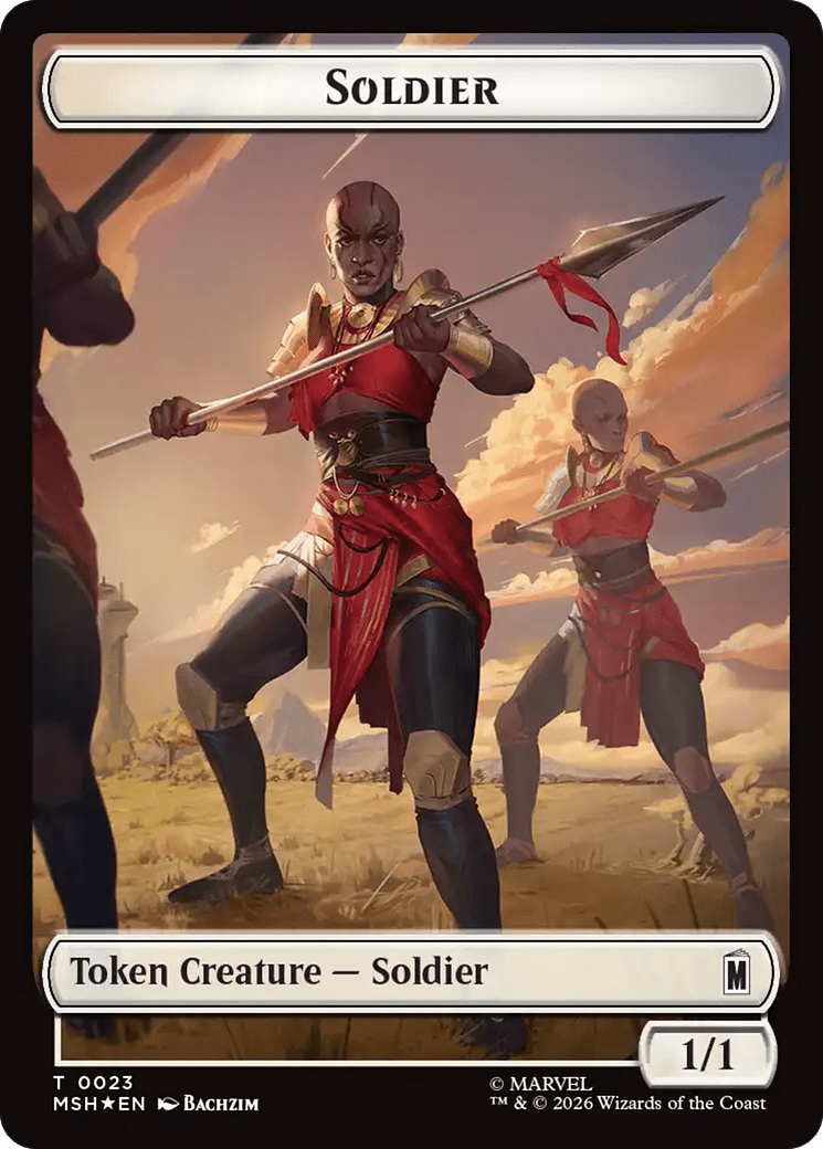 Copy // Soldier Double-Sided Token (Surge Foil) [Marvel Super Heroes Commander Tokens] MTG Single Magic: The Gathering  | Multizone: Comics And Games